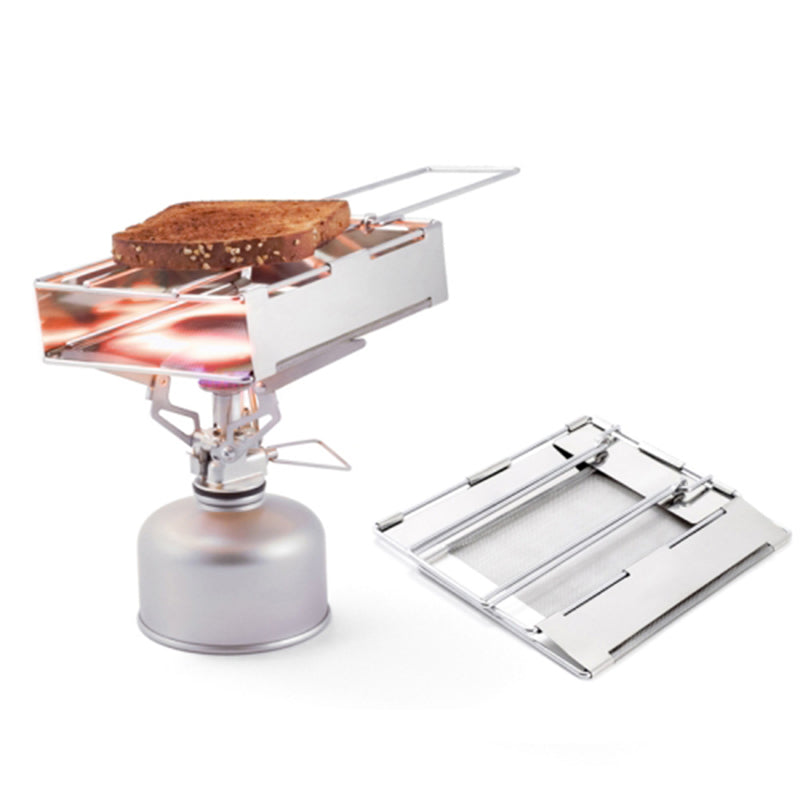 Stainless Steel Foldable Toaster Plate Portable Outdoor Camping Bread Grill (BPA Free, No FDA Certificate)