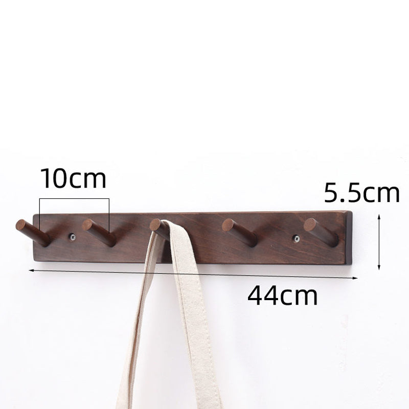 5-hook Solid Beech Wood Wall Hanger Keychain Coat Hook Rack Home Decoration (ST)