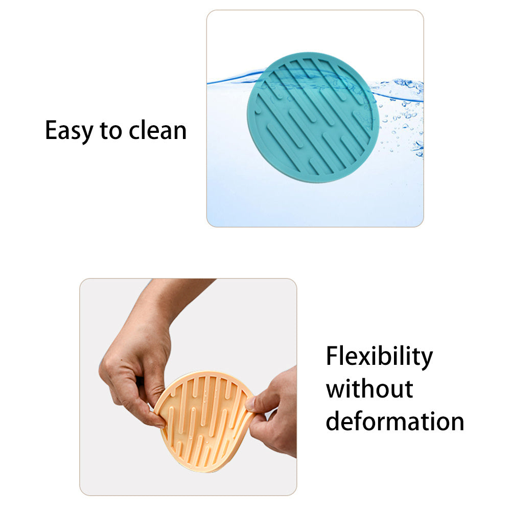 4Pcs / Set 10cm Round Thick Silicone Drink Coaster Non-Slip Heatproof Cup Mug Pad Mat