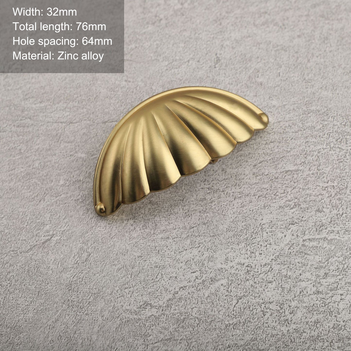 Shell Shape Retro Zinc Alloy Cabinet Furniture Pull Handle Drawer Cupboard Wardrobe Door Handle with 25mm Screw