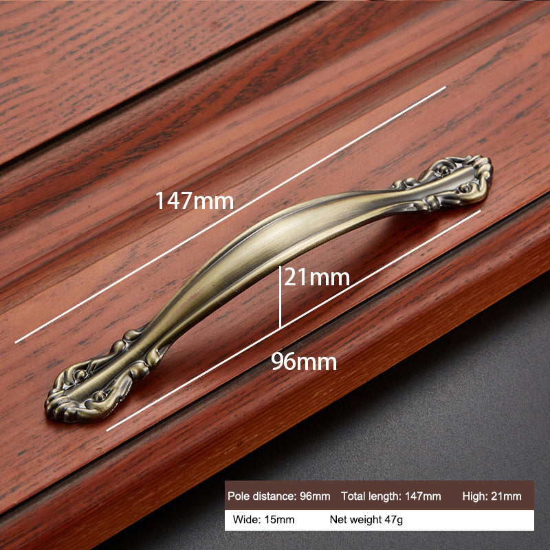 Furniture Door Pull Handle Retro Zinc Alloy Cabinet Drawer Wardrobe Handle, 22mm Screw
