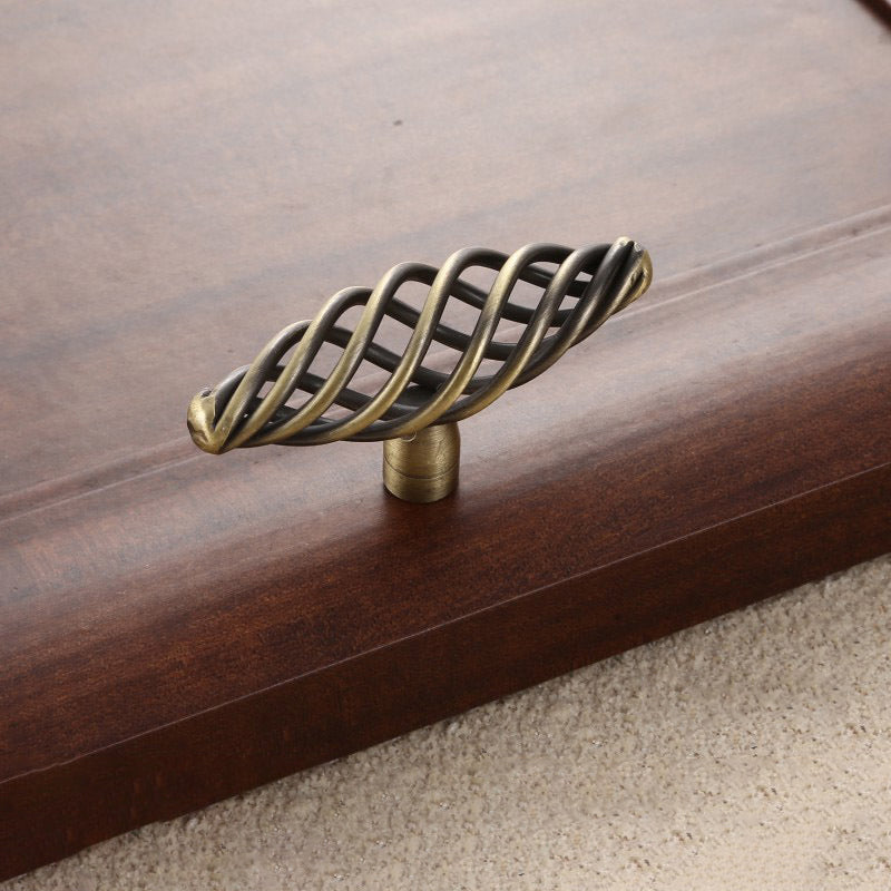 Iron Art Furniture Cabinet Handle Hollow Out Birdcage Design Drawer Wardrobe Door Puller, 22mm Screw