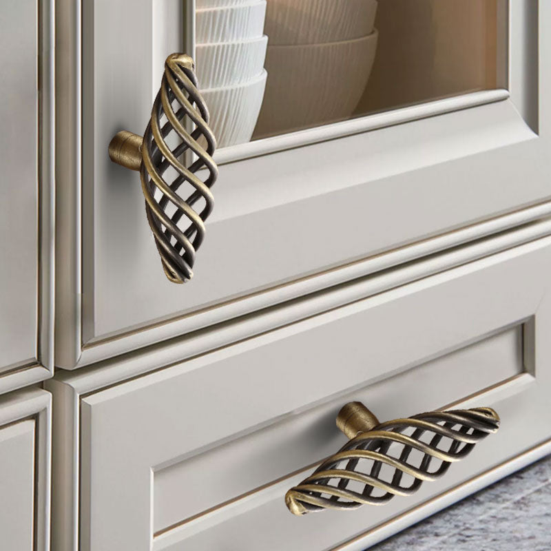 Iron Art Furniture Cabinet Handle Hollow Out Birdcage Design Drawer Wardrobe Door Puller, 22mm Screw