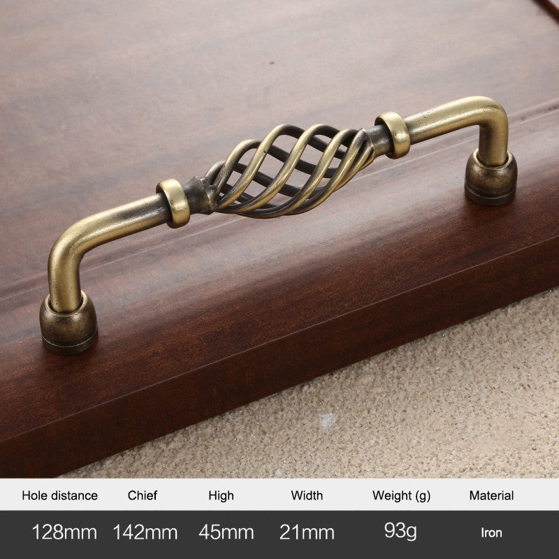 22mm Screw Iron Cabinet Handles Vintage Hollow Out Birdcage Handles Drawer Knobs Wardrobe Door Puller