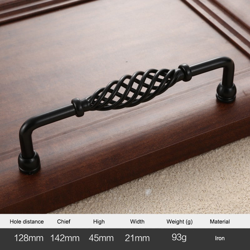 22mm Screw Iron Cabinet Handles Vintage Hollow Out Birdcage Handles Drawer Knobs Wardrobe Door Puller