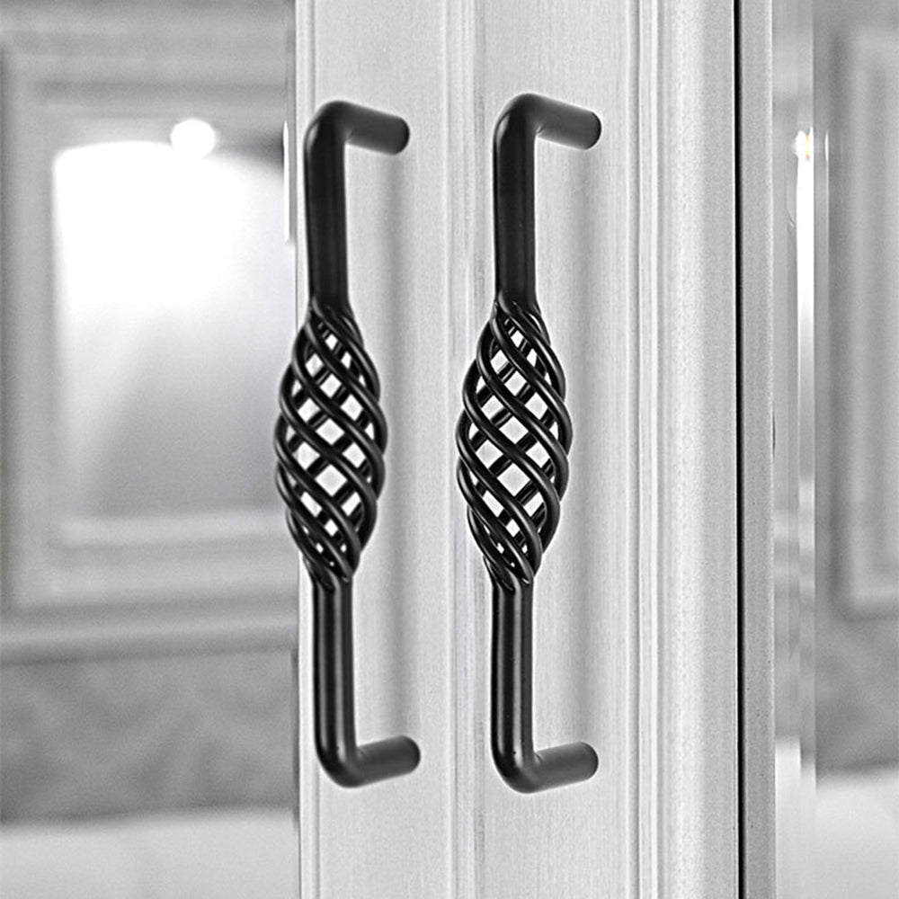 Vintage Kitchen Cabinet Handles Iron Dresser Handles 22mm Screw Hollow Out Birdcage Pulls Room Accessories