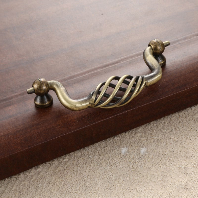 Vintage Kitchen Cabinet Handles Iron Dresser Handles 22mm Screw Hollow Out Birdcage Pulls Room Accessories