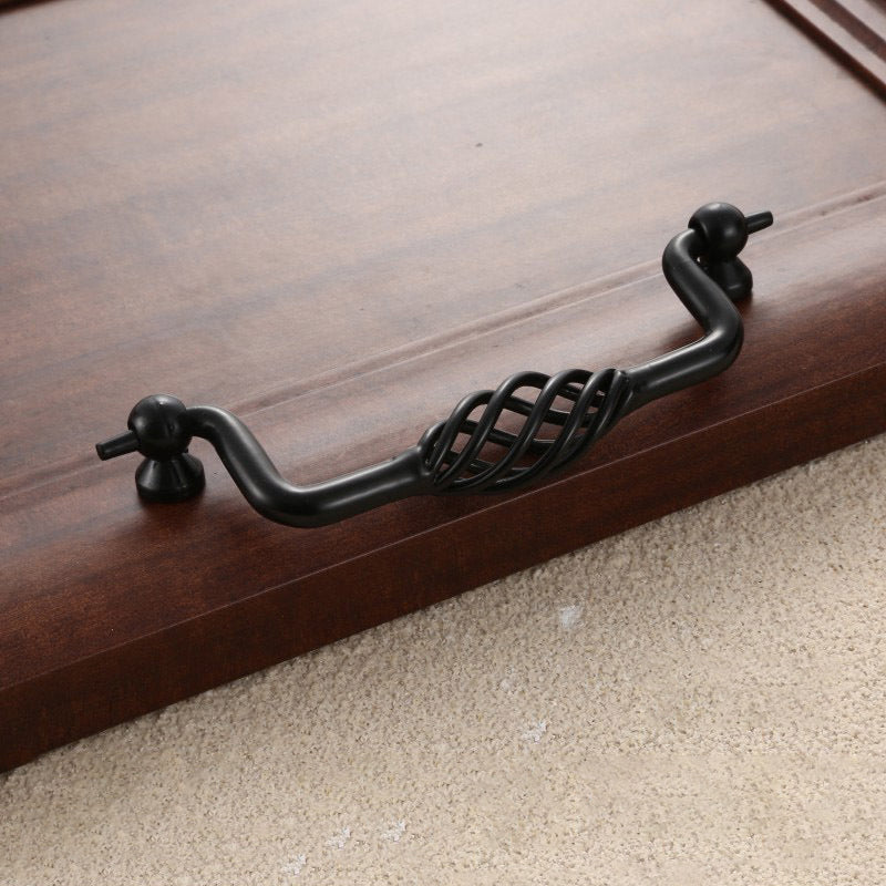 Vintage Kitchen Cabinet Handles Iron Dresser Handles 22mm Screw Hollow Out Birdcage Pulls Room Accessories