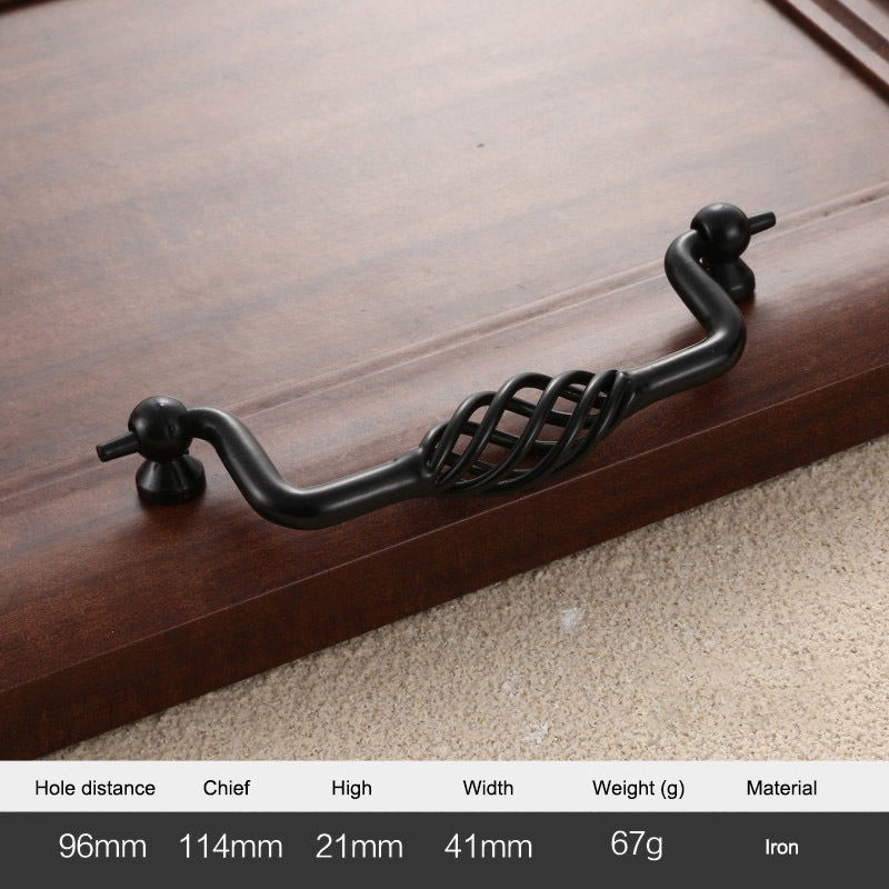 Vintage Kitchen Cabinet Handles Iron Dresser Handles 22mm Screw Hollow Out Birdcage Pulls Room Accessories