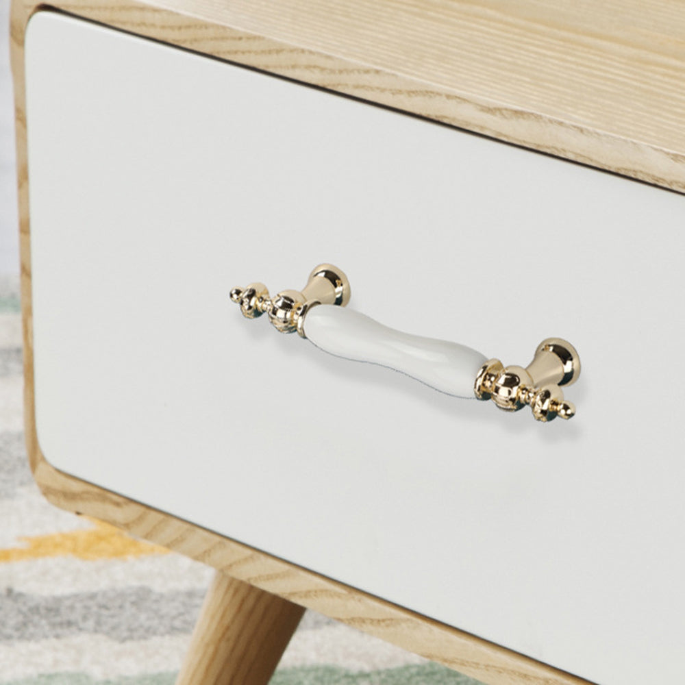 1112K Zinc Alloy + Ceramic European Furniture Pull Handle Cabinet Wardrobe Drawer Handle