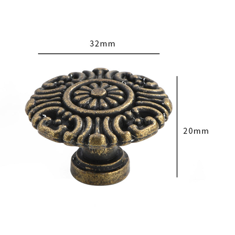European Style Zinc Alloy Cabinet Pulls Handle 25mm Screw Antique Drawer Wardrobe Knob Pulls
