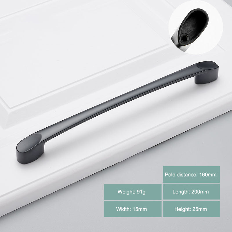 Simple Style Cabinet Handles Zinc Alloy Modern Drawer Pulls Matte Black Hardware Pulls