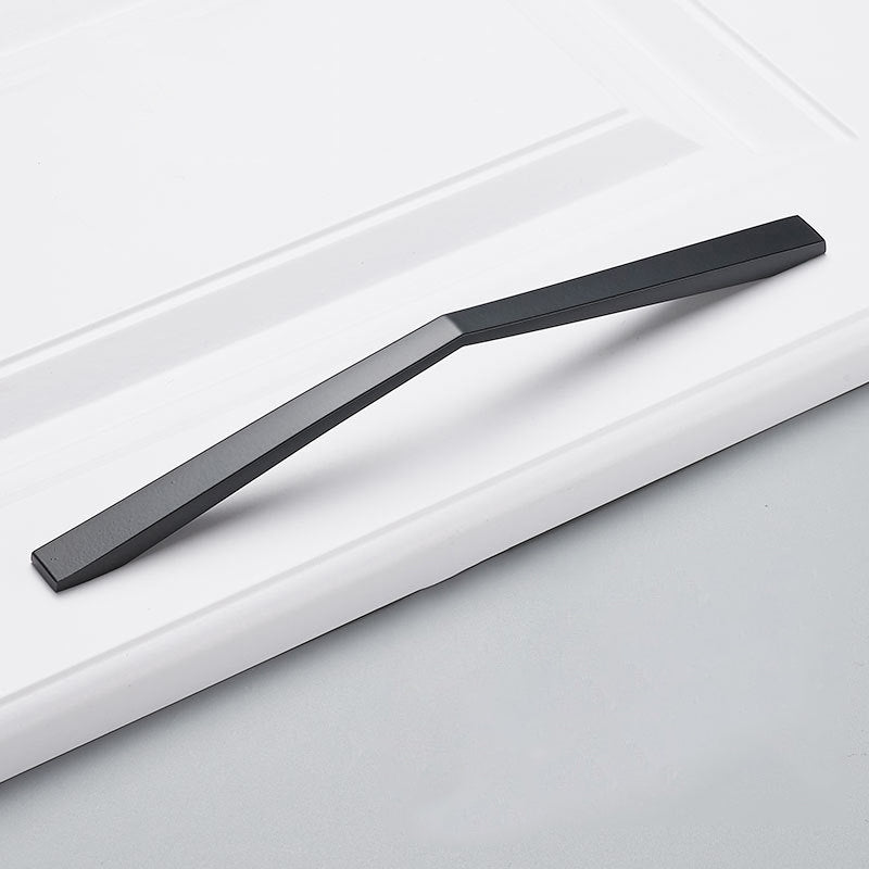 Simple Style Cabinet Handles Zinc Alloy Modern Drawer Pulls Matte Black Hardware Pulls