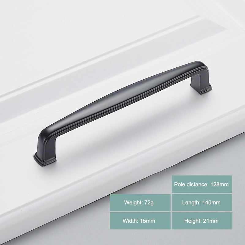 Simple Style Cabinet Handles Zinc Alloy Modern Drawer Pulls Matte Black Hardware Pulls