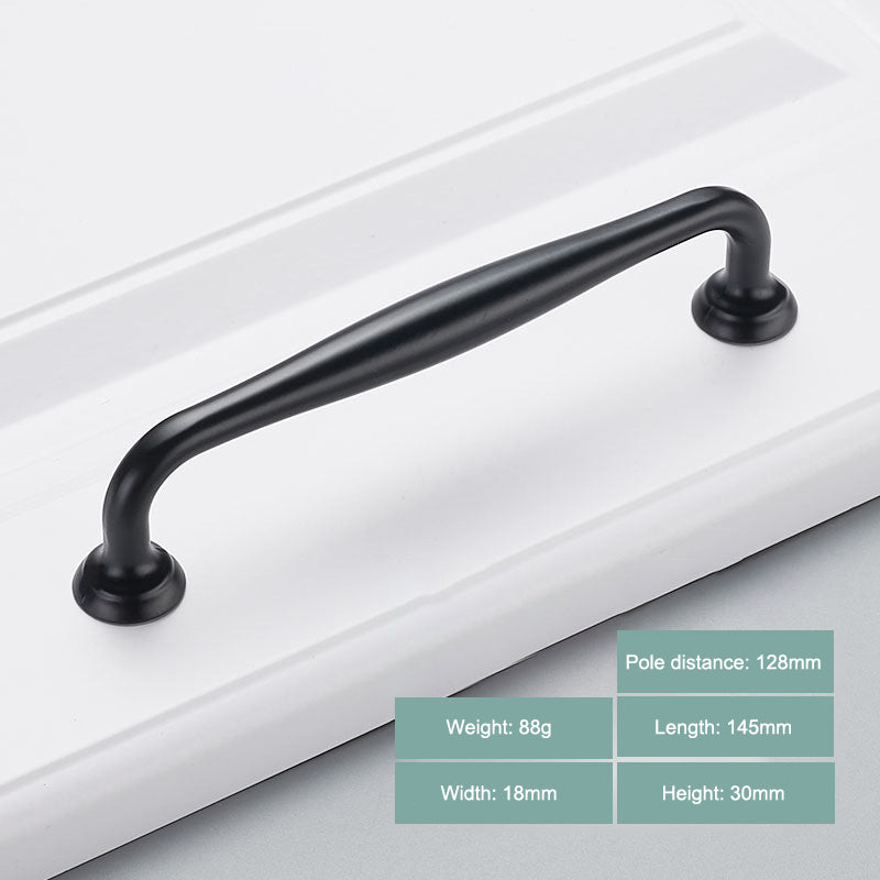 Simple Style Cabinet Handles Zinc Alloy Modern Drawer Pulls Matte Black Hardware Pulls