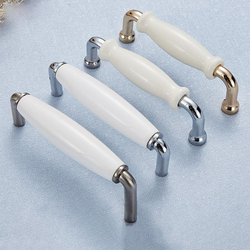 Zinc Alloy + Ceramic Door Pull Handle Cabinet Drawer Wardrobe Cupboard Furniture Handle Knob