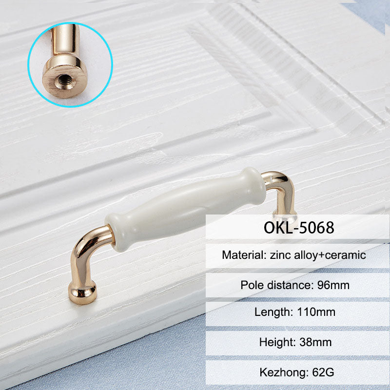 Zinc Alloy + Ceramic Door Pull Handle Cabinet Drawer Wardrobe Cupboard Furniture Handle Knob