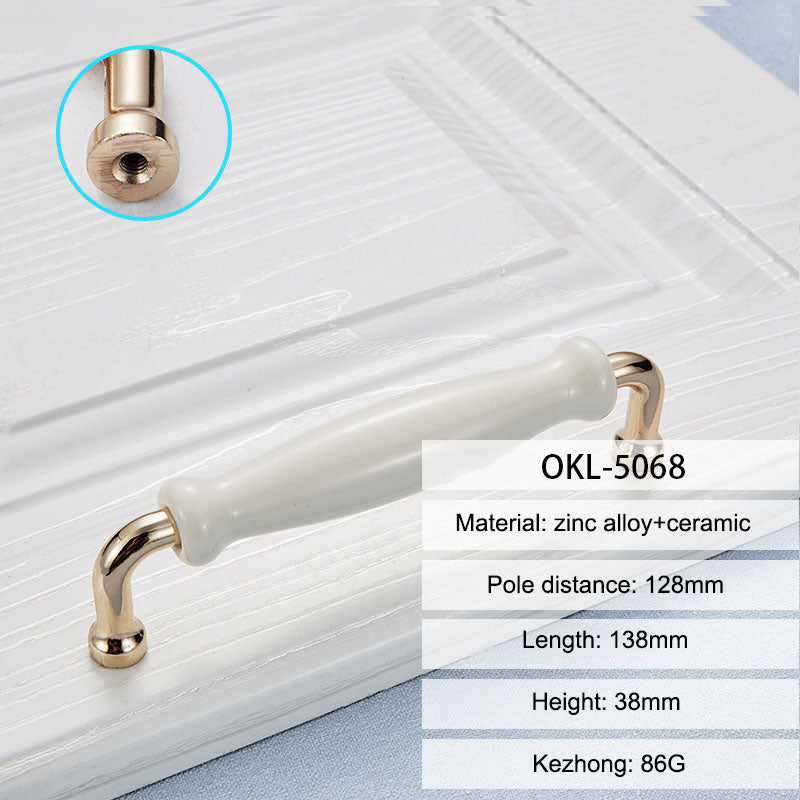 Zinc Alloy + Ceramic Door Pull Handle Cabinet Drawer Wardrobe Cupboard Furniture Handle Knob