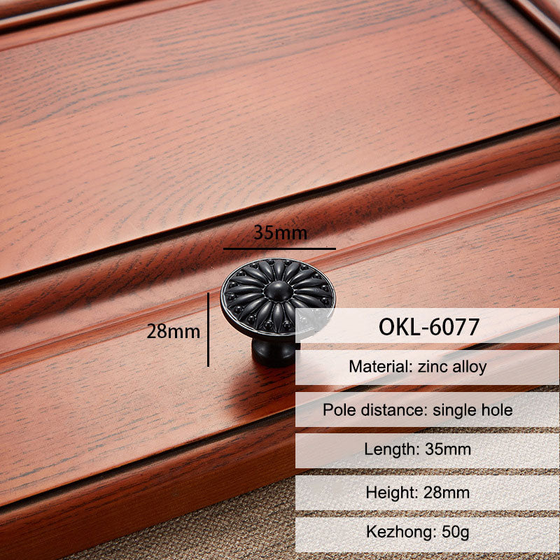 Zinc Alloy Furniture Classical Pull Handle Cabinet Drawer Wardrobe Puller Single Hole Door Knob, 22mm Screw