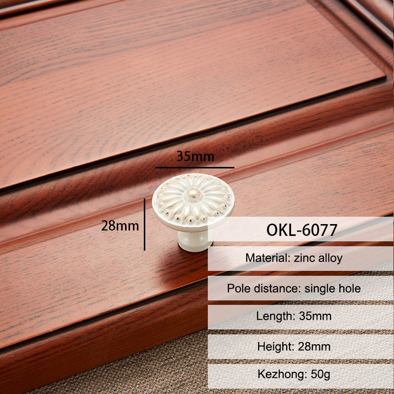 Zinc Alloy Furniture Classical Pull Handle Cabinet Drawer Wardrobe Puller Single Hole Door Knob, 22mm Screw