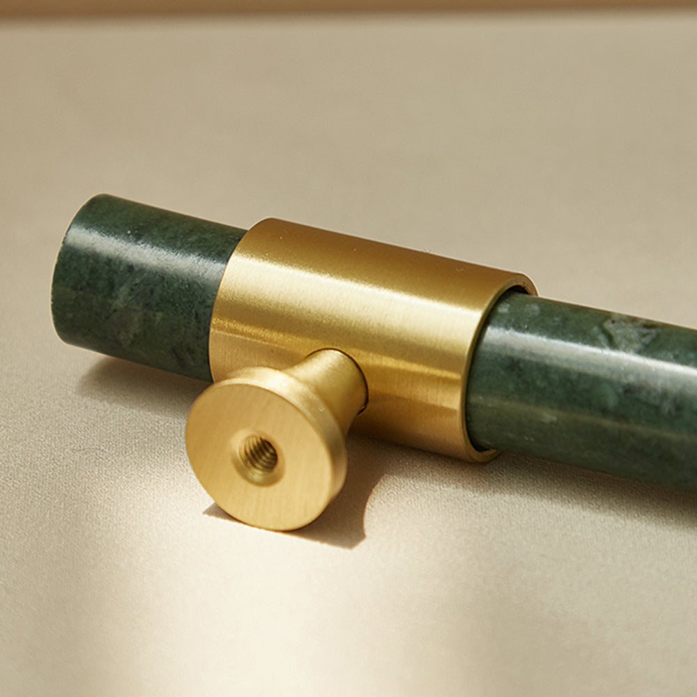 Marble+Brass 188mm Pull Handle Replacement for Home Bedroom Wardrobe Kitchen Cabinet with 25mm Screw, 128mm Hole Distance