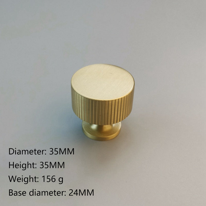Brass Furniture Handle Kitchen Cupboard Cabinet Knob Wardrobe Knob with 25mm Screw, Size L: 35mm Diameter