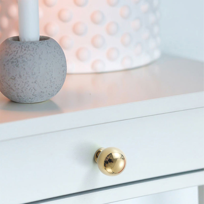 Simple Style Pure Copper Pull Round Cabinet Handle Drawer Wardrobe Knob with 25mm Screw