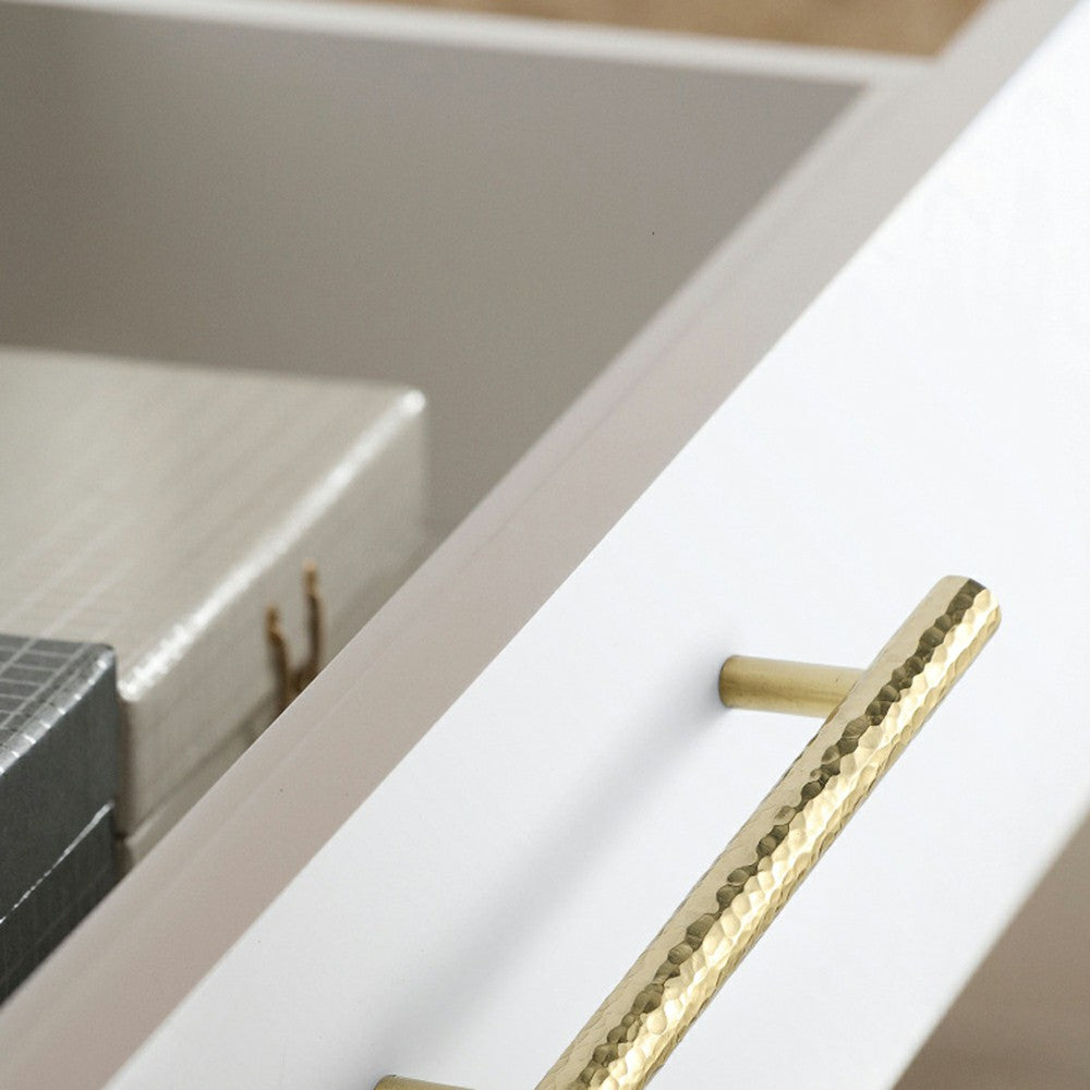 160mm Hole Pitch Hammered Texture Brass Handle Furniture Parts Cabinet Drawer Wardrobe Pull Handle with 25mm Screw