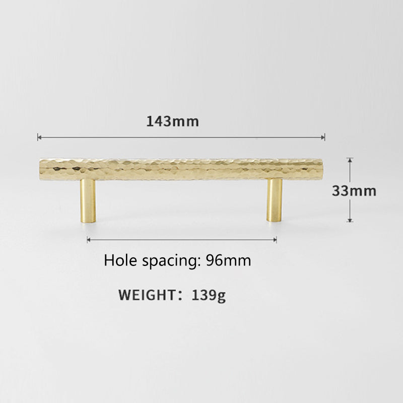 96mm Hole Pitch Hammered Texture Brass Pull Handle Cabinet Drawer Wardrobe Furniture Handle with 25mm Screw