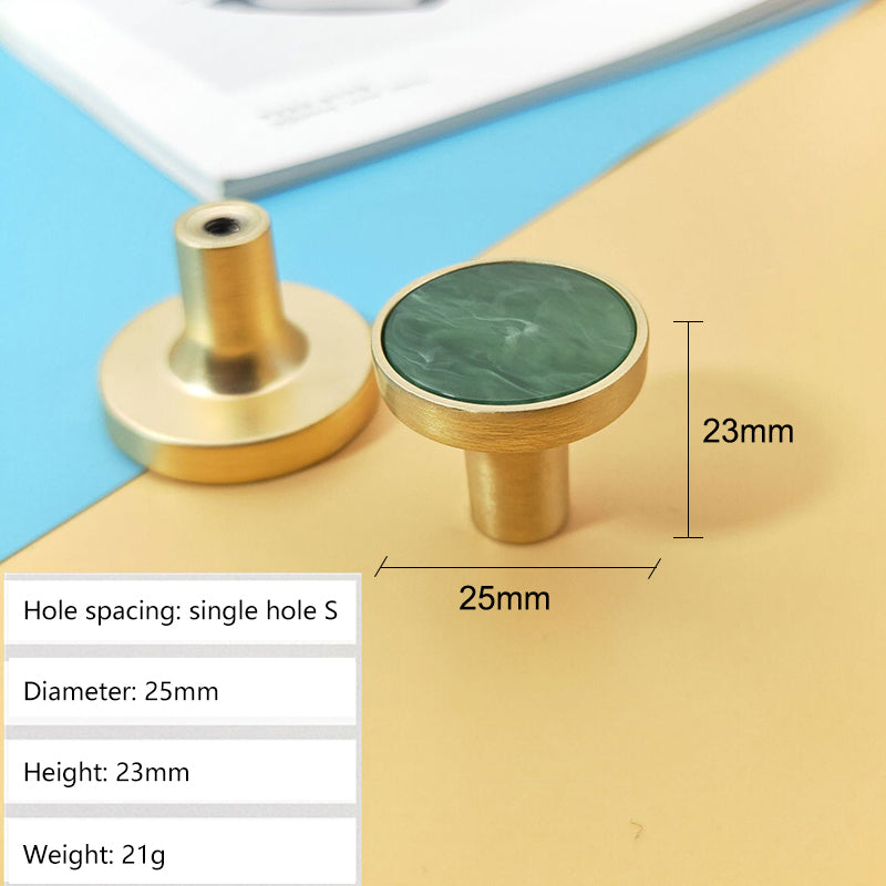 Zinc Alloy Shell Marble Texture Furniture Round Handle Drawer Wardrobe Cabinet Door Knob, 22mm Screw