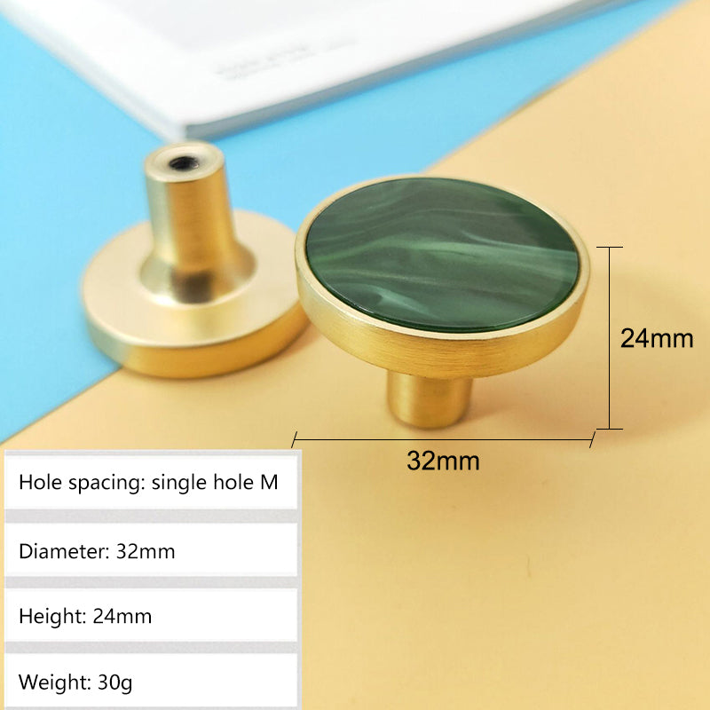 Zinc Alloy Shell Marble Texture Furniture Round Handle Drawer Wardrobe Cabinet Door Knob, 22mm Screw