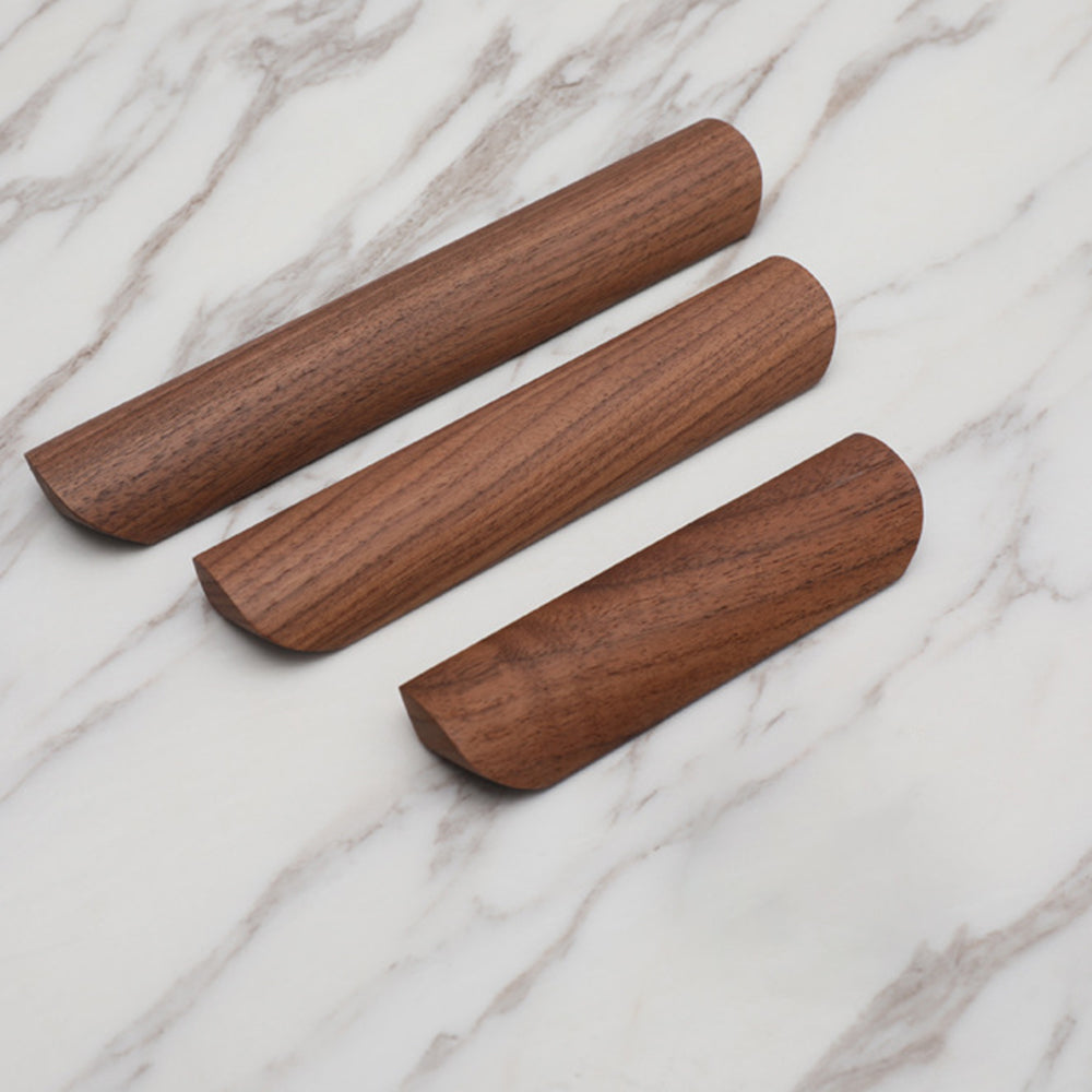 Black Walnut Cabinet Pulls Handle 22mm Screw Cupboard Wardrobe Wooden Pulls