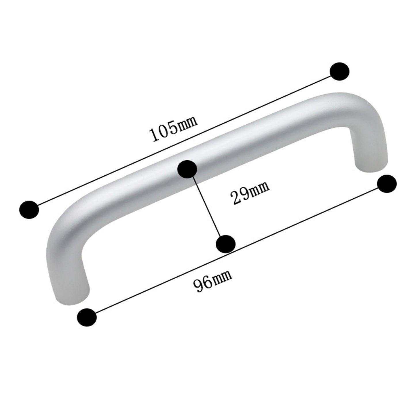 Solid Aluminium Alloy Furniture Door Handle Cabinet Cupboard Pull Knob, Screw Size: 4*22mm