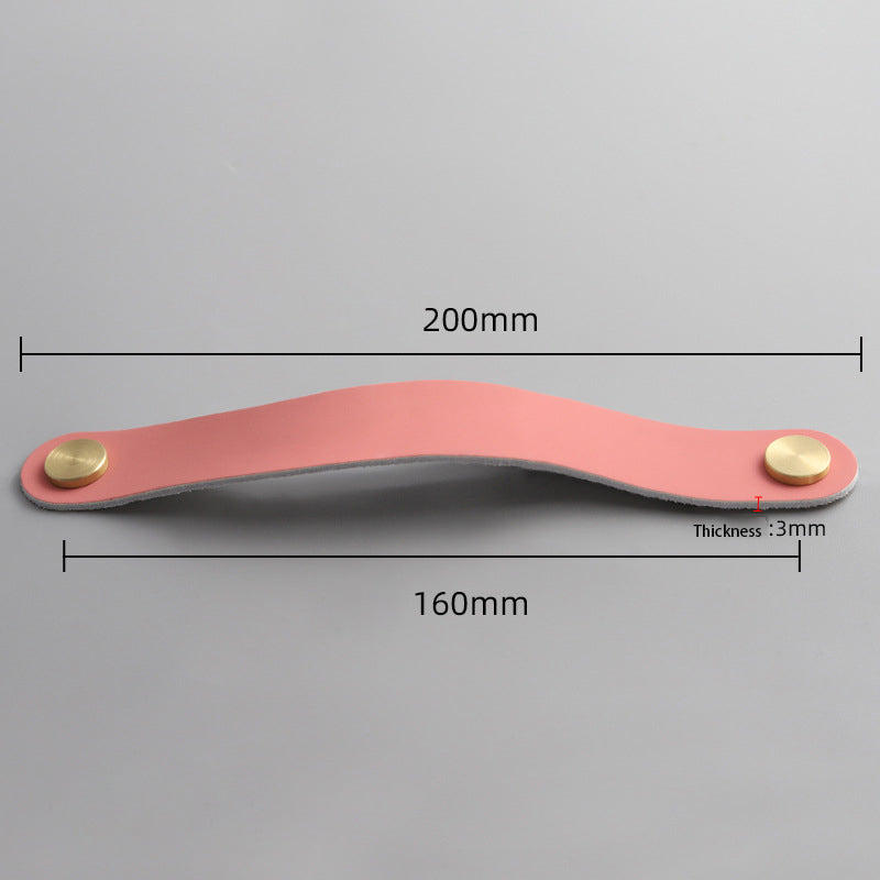 Nordic Style Cabinet Handles Pulls PU Leather Anti-Collision Drawer Pulls with 22mm Screw