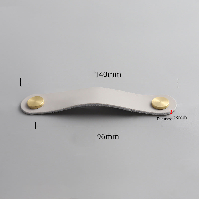 Nordic Style Cabinet Handles Pulls PU Leather Anti-Collision Drawer Pulls with 22mm Screw