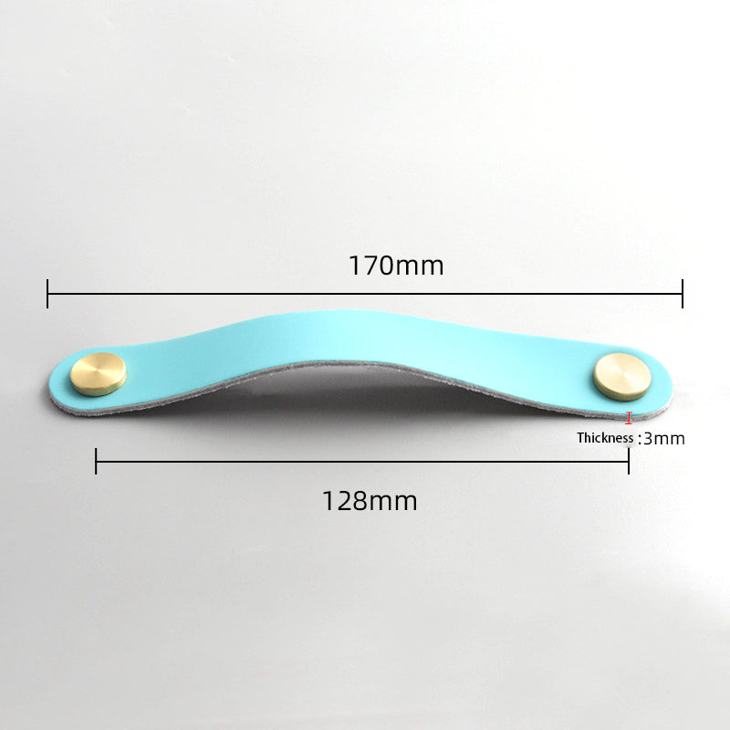 Nordic Style Cabinet Handles Pulls PU Leather Anti-Collision Drawer Pulls with 22mm Screw