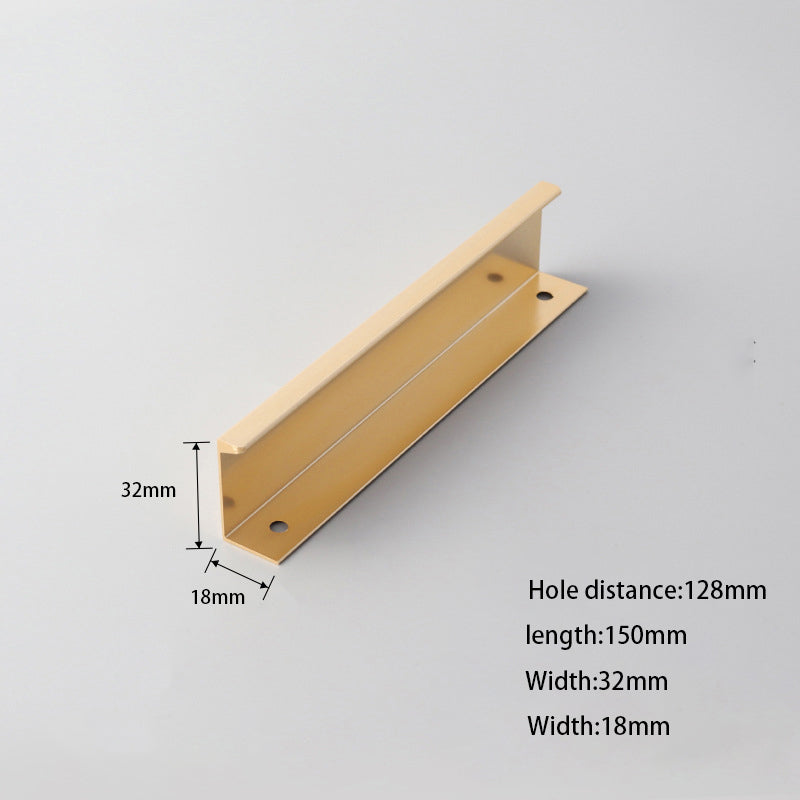 Aluminum Alloy Cabinet Pulls Handles Embedded Wardrobe Drawer Metal Pulls with 15mm Self-Tapping Screw