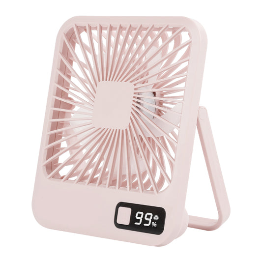 Q3 Digital Display Desk Fan USB Rechargeable 5 Speeds Ultra Thin Mute Cooling Fan (CE Certified)
