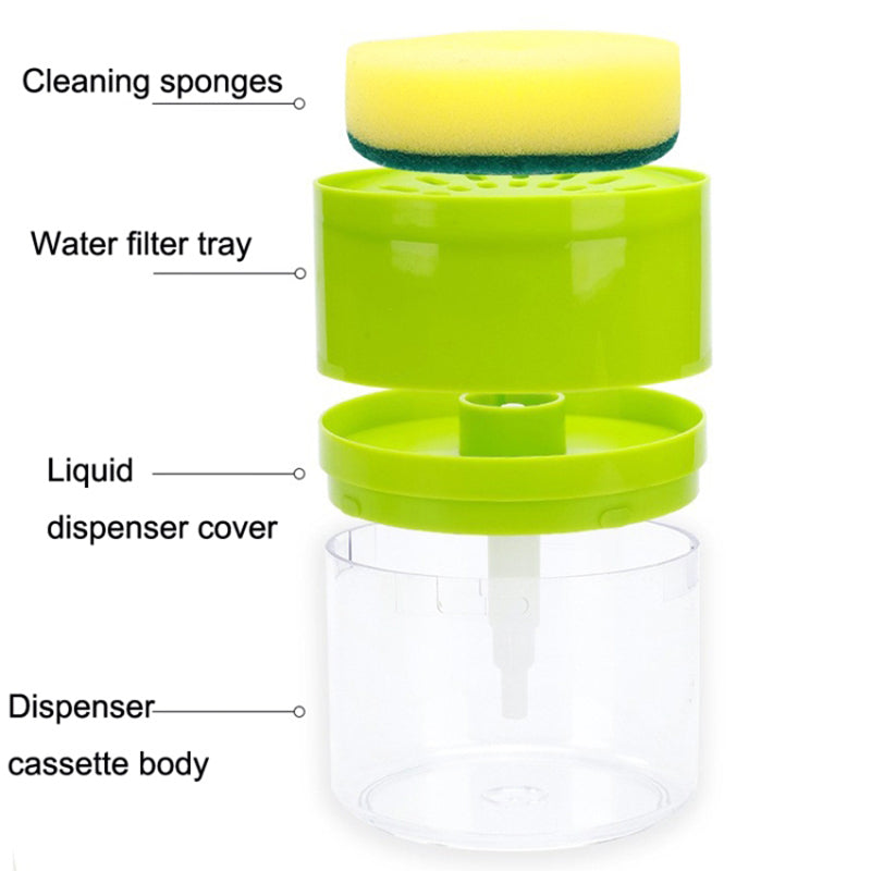 ABS+PS Manual Pressing Soap Dispenser Detergent Dish Washing Liquid Box Kitchen Cleaning Tool
