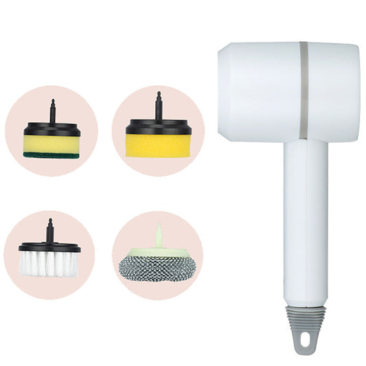 3 Gears Rechargeable Electric Cleaning Brush Strong Power Cleaner with 4 Replaceable Brush Heads