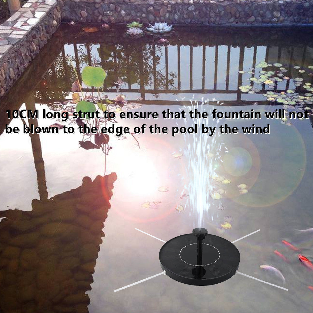 1.5W Solar Fountain Pump Garden Solar Powered Water Feature Pond Pump with 6 Nozzles for Bird Bath, Fish Tank
