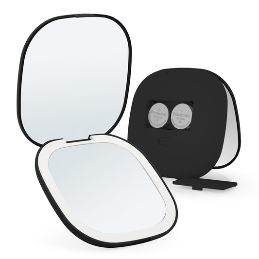 Mini Compact LED Makeup Mirror with Light 5X Magnifying Portable Pocket Vanity Mirror