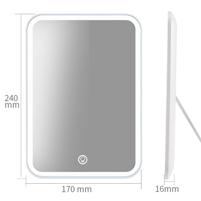 FLYMIRO 360 Degree Rotation LED Makeup Mirror with Light Tabletop Vanity Mirror