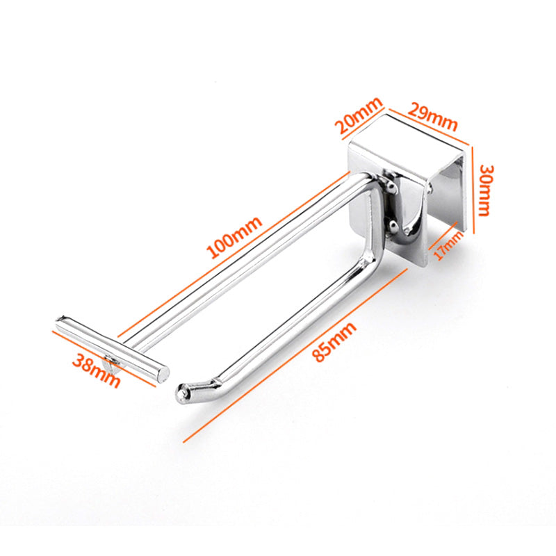10PCS 10CM Supermarket Square Tube Hanging Rack Cold Rolled Steel Hanger Double-Rod Hanging Organizer