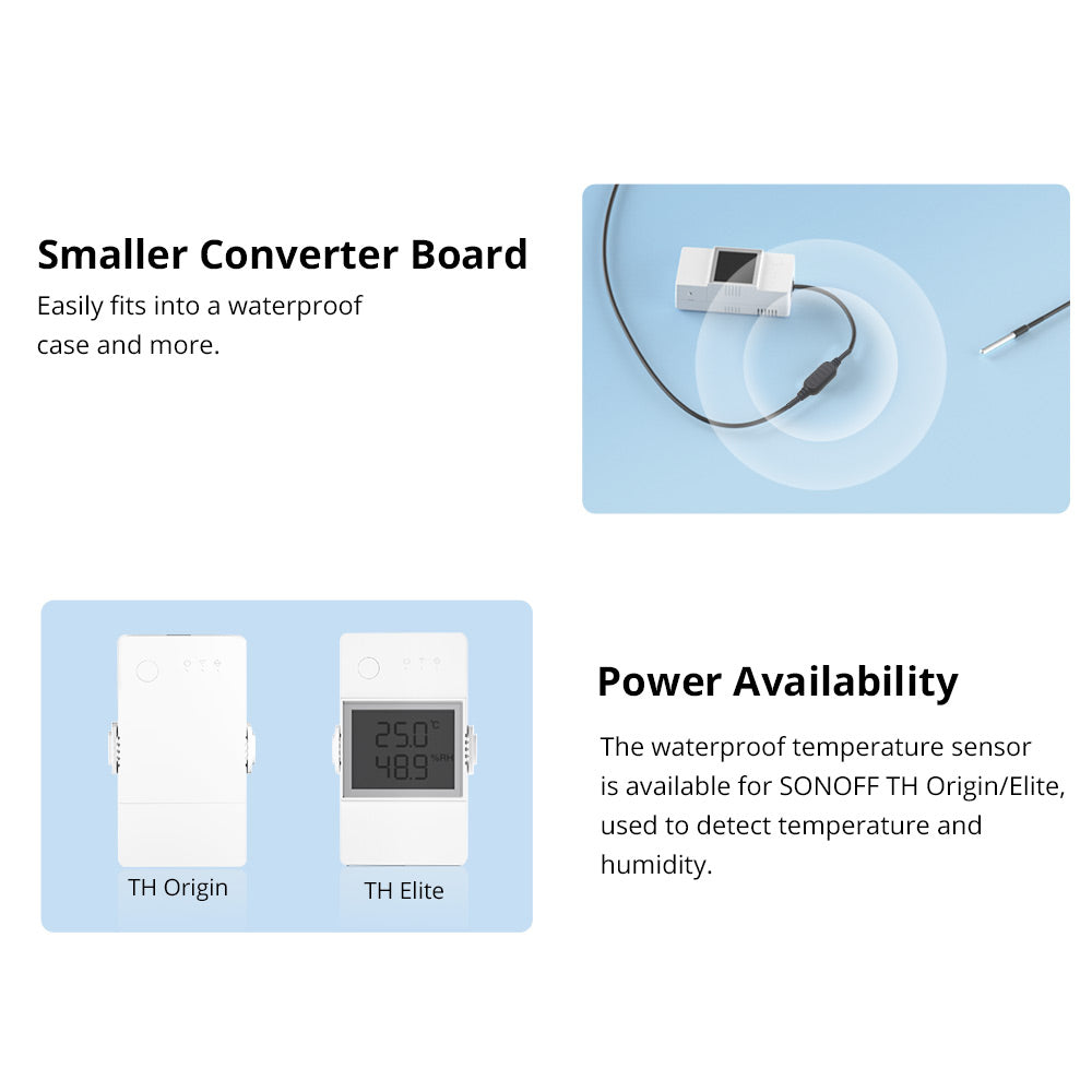 SONOFF WTS01 Waterproof Temperature Sensor Stainless Steel Probe Temperature Sensor