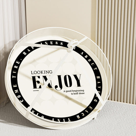 60CM Round Dual-Layer Mesh Drying Clothes Holder Hanging Drying Rack Basket (80g High Density Mesh Cloth)