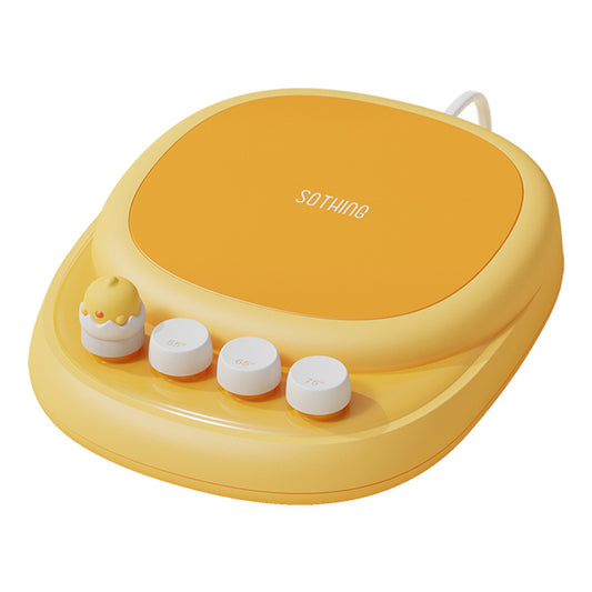 SOTHING Thermostatic Coaster 3 Temperature Adjustments PTC Heating Coffee Milk Warmer Coaster, EU Plug