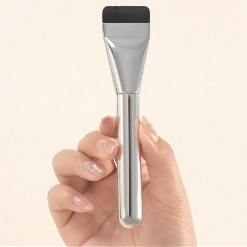 Copper Handle Soft Fiber Concealer Brush Flat Top Under Eye Concealer Brush Makeup Tool for Foundation Blending