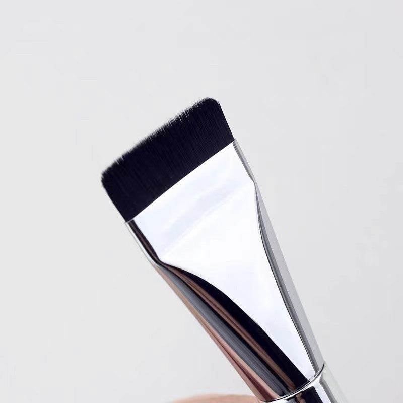 Copper Handle Soft Fiber Concealer Brush Flat Top Under Eye Concealer Brush Makeup Tool for Foundation Blending