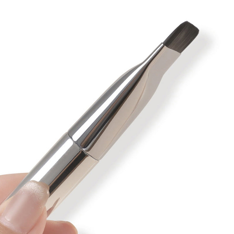 Copper Handle Soft Fiber Concealer Brush Flat Top Under Eye Concealer Brush Makeup Tool for Foundation Blending
